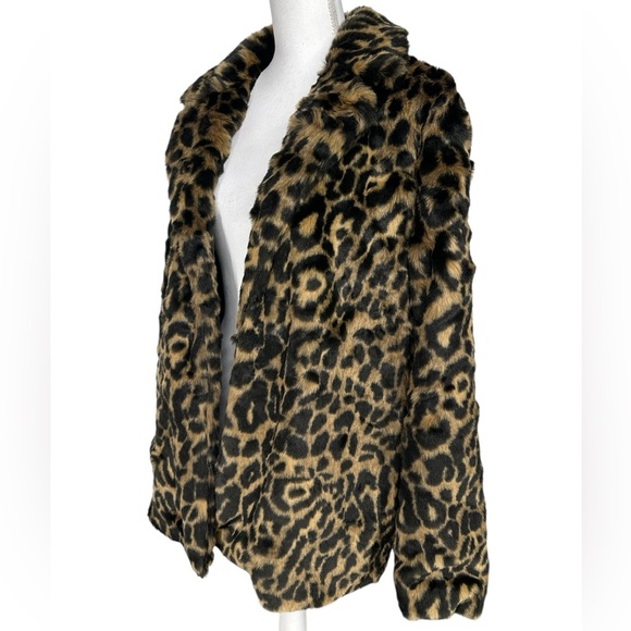 VOLCOM / Faux Fur Leopard Print Coat / Large 🐆 - Picture 5 of 13